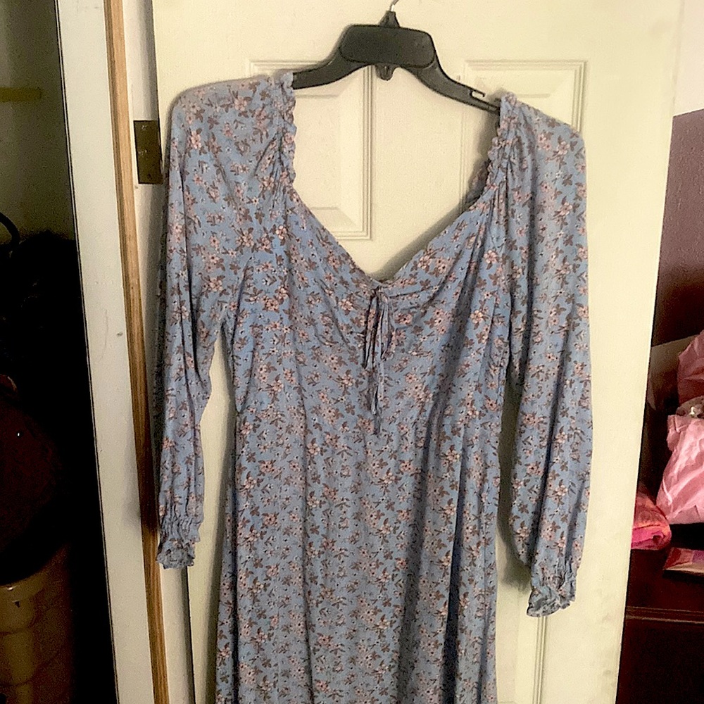 Baby blue flowered dress